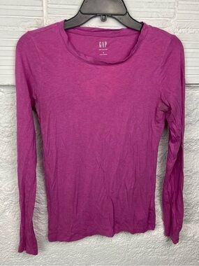 GAP father Tee Long Sleeve Crewneck Top - Magenta Pink size small
